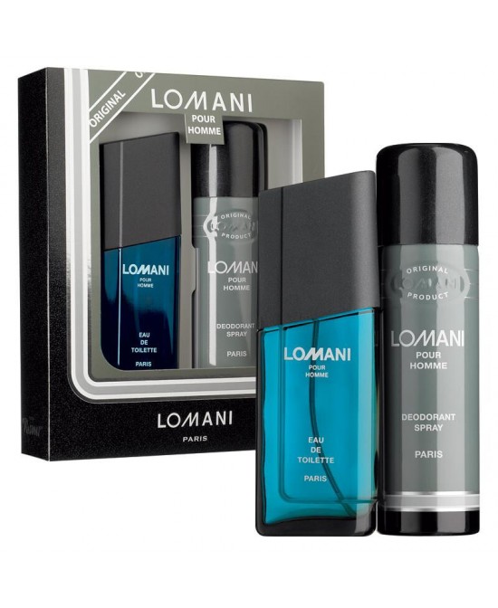 Lomani 2 pcs set for men: 3.4 eau de toilette spray + deodorant spray (window box)