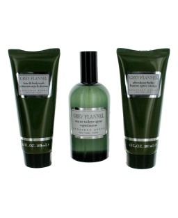 Grey flannel 3 pcs set: 4 oz eau de toilette spray + 3.4 after shave balm + 3.4 hair & body wash