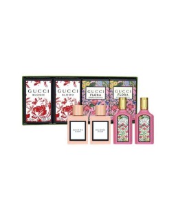 Gucci 4 pcs mini set for women: 2 x bloom 0.16 eau de parfum + 2 x flora gorgeous gardenia 0.16 eau de parfum