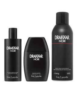 Drakkar noir 3 pcs set for men: 3.4 eau de toilette spray + 3.3 after shave lotion + 5.8 deodorant spray