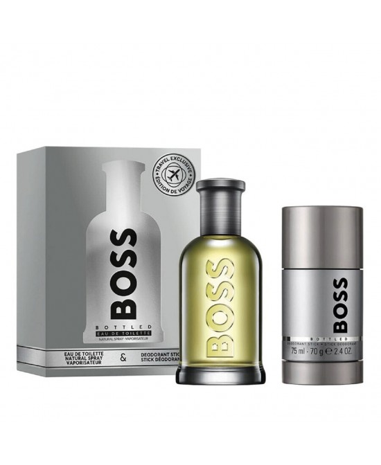 Hugo boss bottled 2 pcs set for men: 3.3 eau de toilette spray + 2.4 deodorant stick