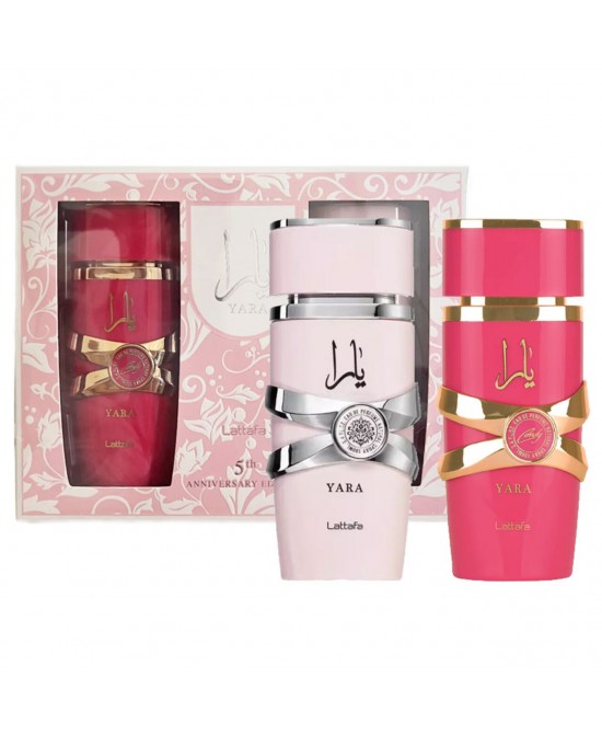 Lattafa yara 2 pcs set for women: yara 3.4 eau de parfum spray + yara candy 3.4 eau de parfum spray