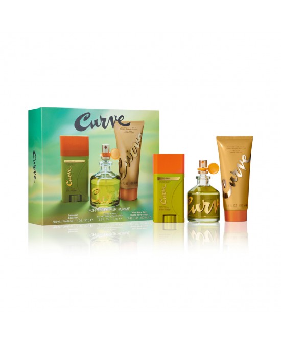 Curve 3 pcs set for men: 2.5 eau de cologne spray + 1.7 deodorant stick + 3.4 after shave balm