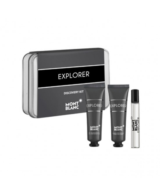 Mont blanc explorer 3 pcs set for men: 0.25 eau de parfum spray + 1 oz after shave balm + 1 oz shower gel