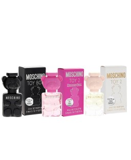 Moschino 3 pcs toy mini set: toy boy 5 ml eau de parfum + toy 2 bubble gum 5 ml eau de toilette + toy 2 5 ml eau de parfum.