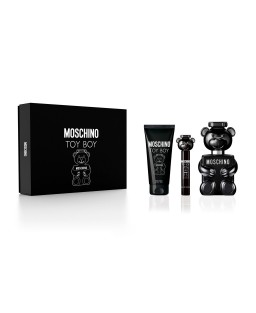 Moschino toy boy 3 pcs set: 3.4 eau de parfum spray + 0.3 eau de parfum spray + 3.4 body gel