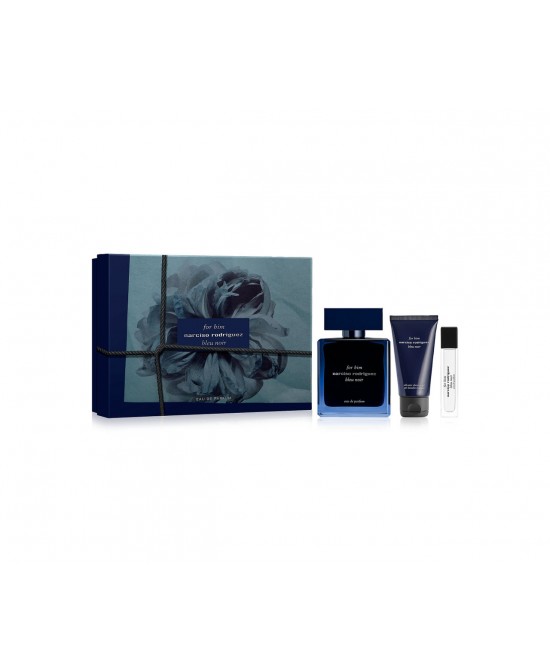 Narciso rogriguez bleu noir 3 pcs set for men: 3.3 eau de parfum spray + 0.33 eau de parfum spray + 1.6 all-over shower gel