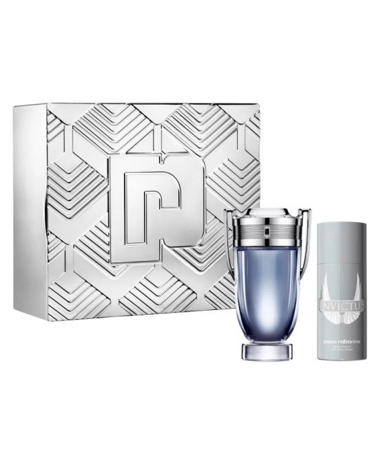 Paco rabanne invictus 2 pcs set for men: 6.8 eau de toilette spray + 5.1 deodorant spray