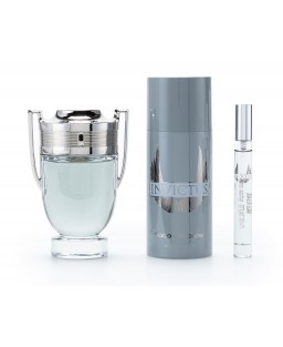 Paco rabanne invictus 3 pcs set for men: 3.4 eau de toilette spray + 5.1 deodorant spray + 0.34 eau de toilette spray. Paco rabanne invictus 3 pcs set for men: 3.4 eau de toilette spray + 5.1 deodorant spray + 0.34 eau de toilette spray.