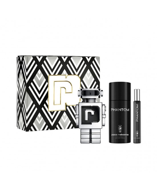 Paco rabanne phantom 3 pcs set for men: 3.4 eau de toilette spray + 5 oz deodorant spray +  0.34 eau de toilette spray