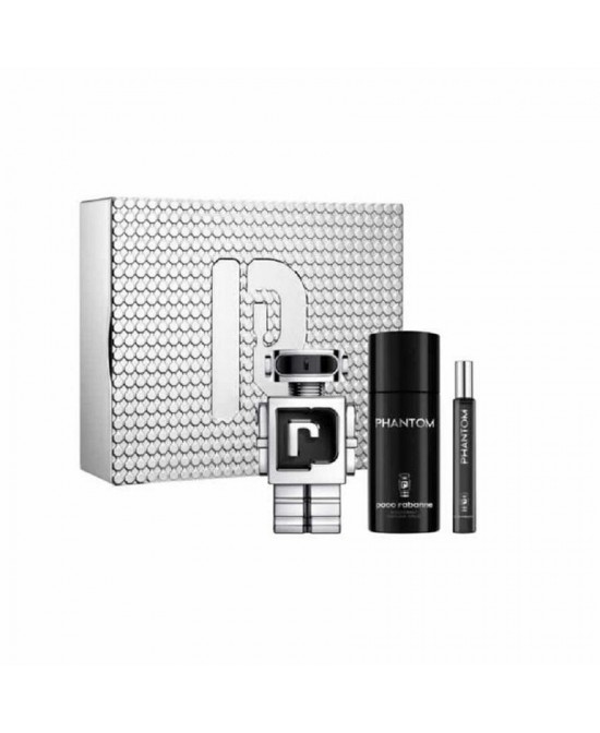 Paco rabanne phantom 3 pcs set for men: 3.3 eau de toilette spray + 5 oz deodorant spray + 0.33 eau de toilette spray