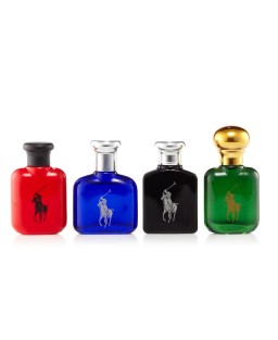 Polo collection 4 pcs set for men: polo green 0.5 eau de toilette + polo blue 0.5 eau de toilette + polo red 0.5 eau de toilette + polo black 0.5 eau de toilette