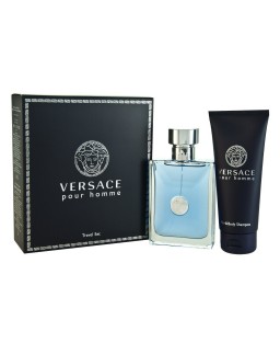 Versace pour homme 2 pcs set: 3.4 eau de toilette spray + 3.4 hair & body shampoo (travel set) Versace pour homme 2 pcs set: 3.4 eau de toilette spray + 3.4 hair & body shampoo (travel set)