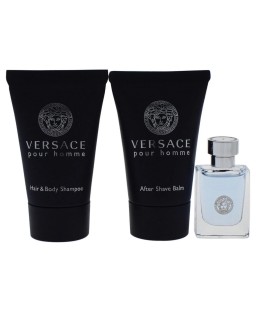 Versace pour homme 3 pcs set: 0.17 eau de toilette + 0.8 shampoo + 0.8 after shave balm Versace pour homme 3 pcs set: 0.17 eau de toilette + 0.8 shampoo + 0.8 after shave balm
